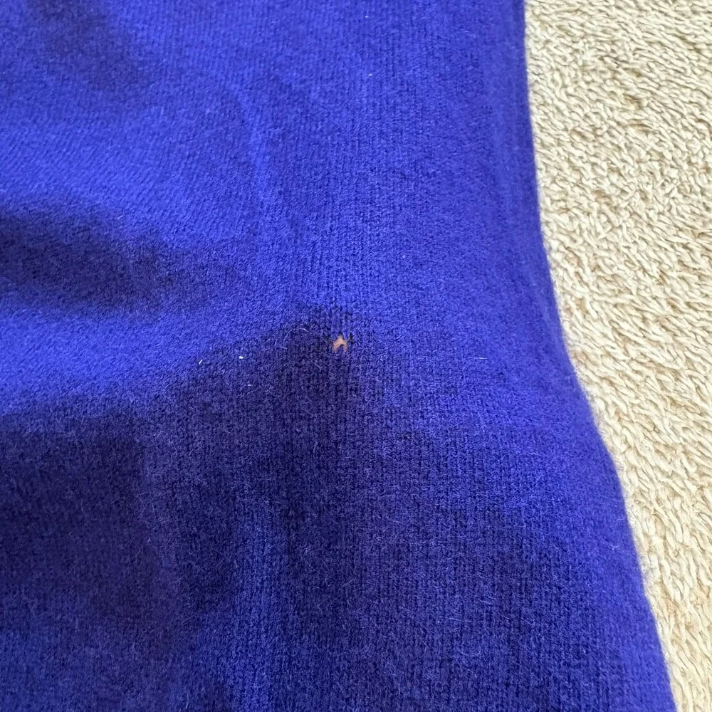 Neiman Marcus Cashmere Sweater Womens 2X Royal Blue V-Neck 3/4 Sleeve Pullover - Picture 11 of 13